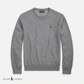 RL Mesh-Knit Cotton Crewneck Sweater