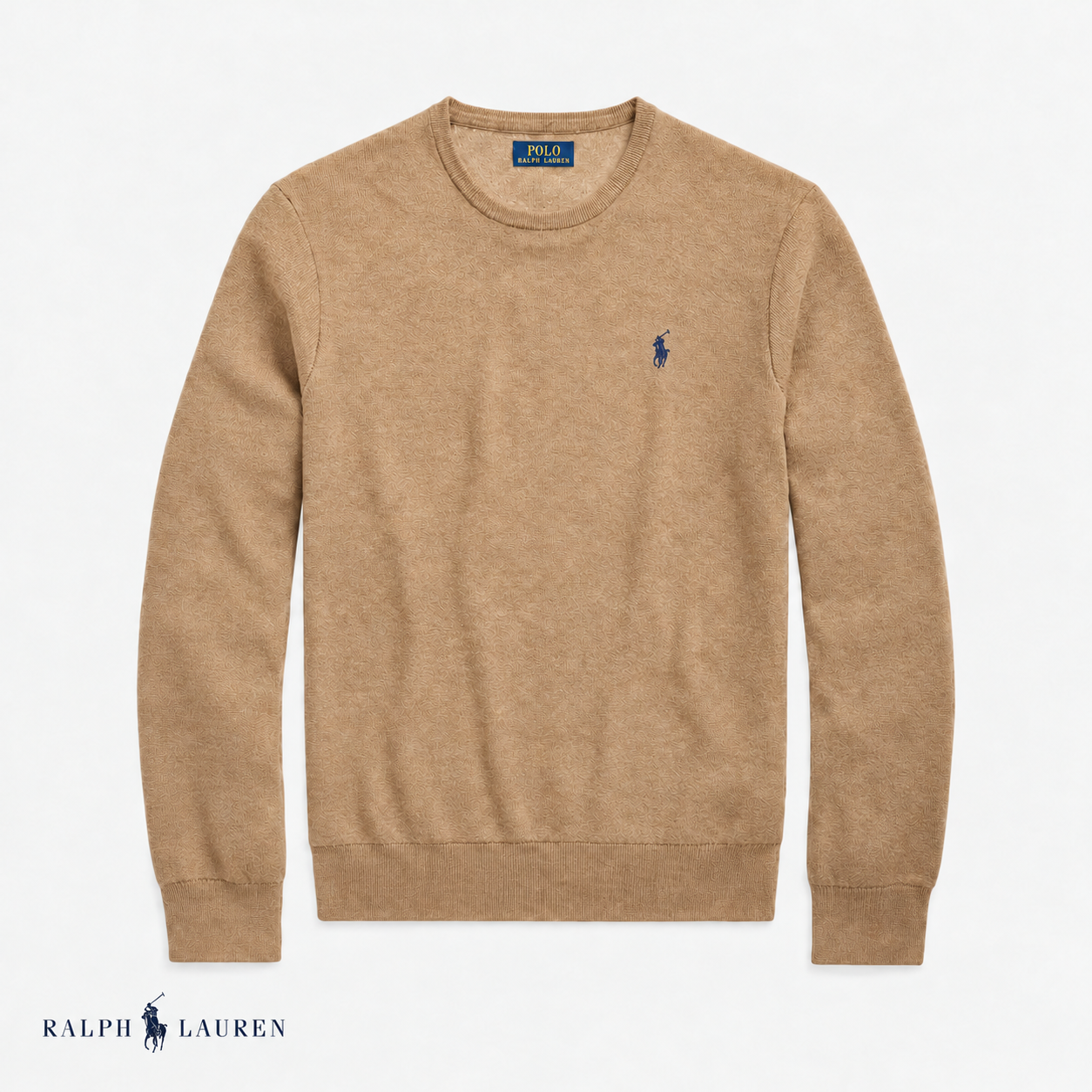 RL Mesh-Knit Cotton Crewneck Sweater