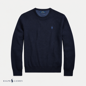 RL Mesh-Knit Cotton Crewneck Sweater