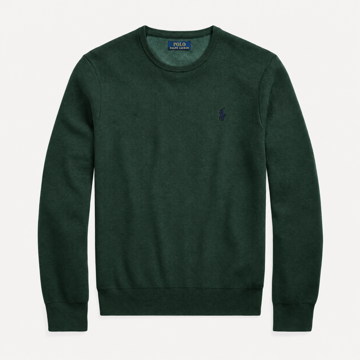 RL Mesh-Knit Cotton Crewneck Sweater