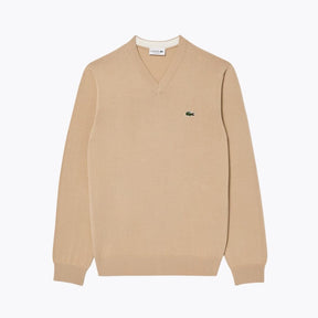 LC Monochrome Cotton V-neck Sweater